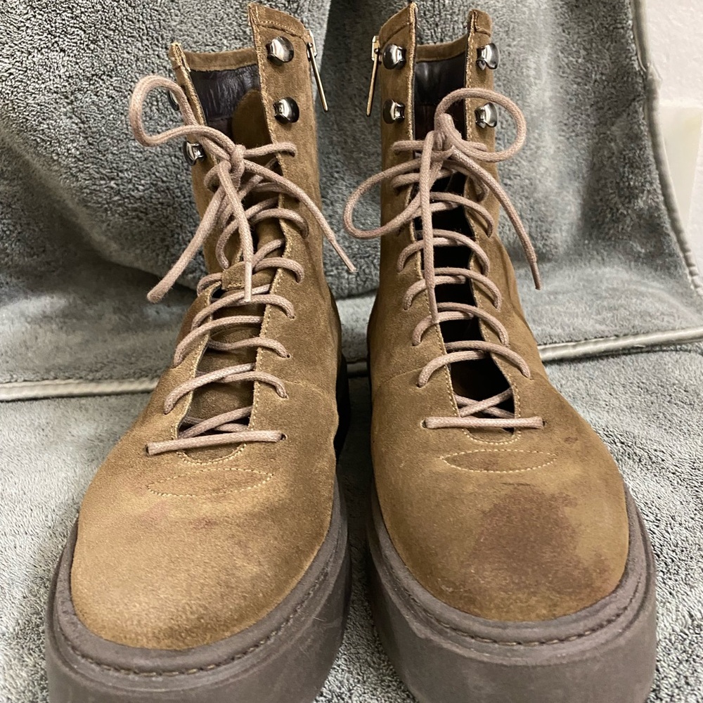 Aquatalia Woman's Brown Lace-Up Boots